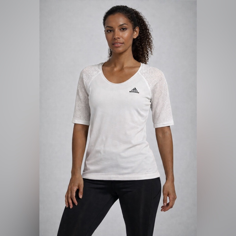 Adidas by Stella McCartney Women's White-On-White Barricade ActiveWear Top